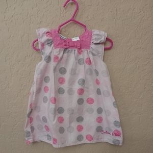 Calvin Klein Polka dot dress pink and gray size 24 months.
